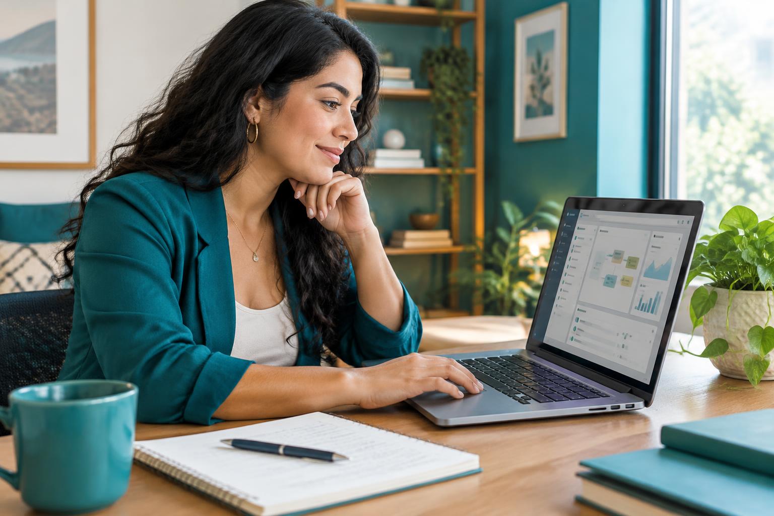 Profesional trabajando con herramientas digitales en su portátil
